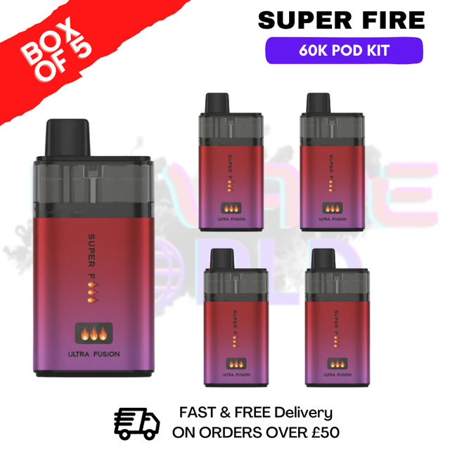 Summer Edition SuperFire 60K Ultra Fusion Box Of 5 - ukvapeworld