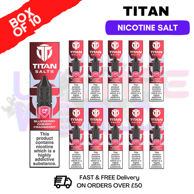 Blueberry Cherry Cranberry Titan 10ml Nic Salt BOX OF 10 - ukvapeworld