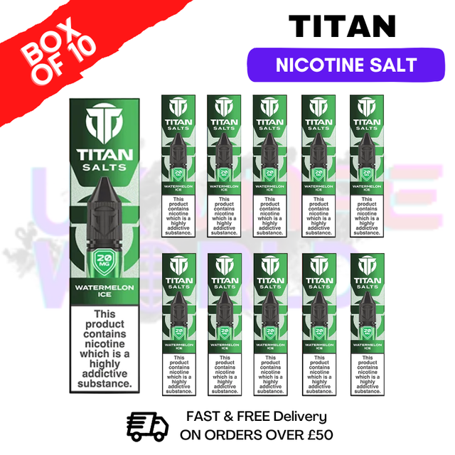 Watermelon Ice Titan 10ml Nic Salt BOX OF 10 - ukvapeworld