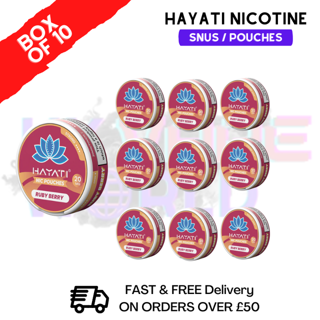 Ruby Berry Hayati Nic Pouches Box Of 10 - ukvapeworld