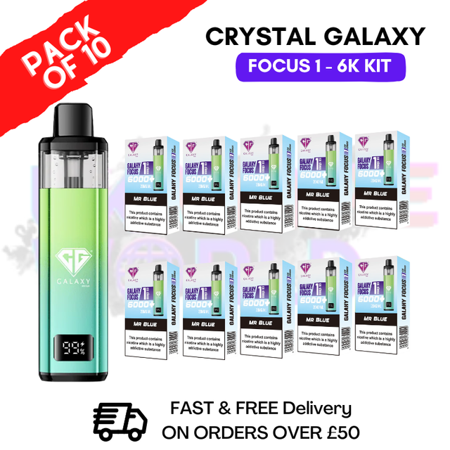 Mr Blue Crystal Galaxy Focus 6K Kits Box Of 10 - ukvapeworld