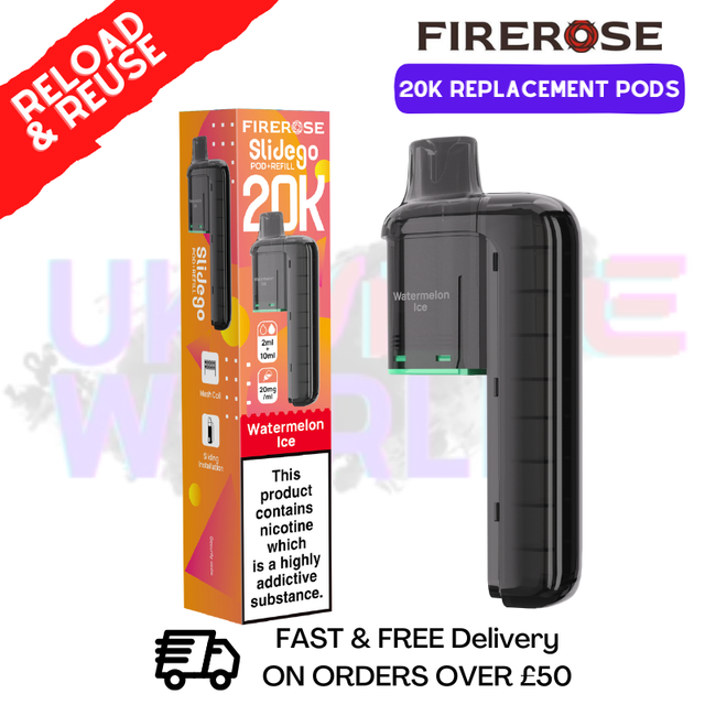 Watermelon ICE Firerose SlideGo 20K Replacement Pods - ukvapeworld