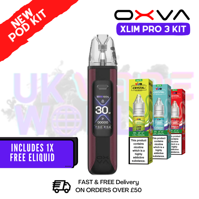Race Red Oxva Xlim Pro 3 Pod Kit + Free Nic Salt - ukvapeworld