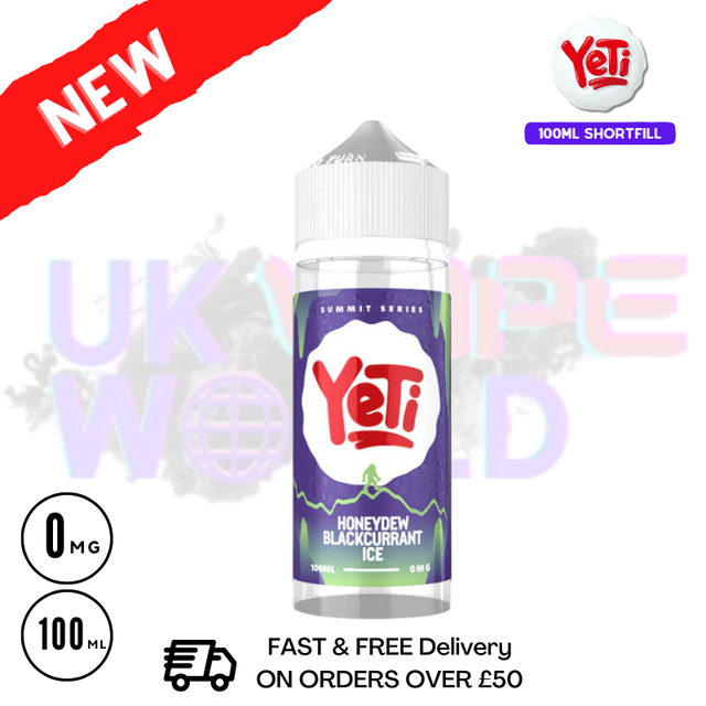 Honeydew Blackcurrant ICE Yeti Summit Shortfill Juice 100ML Eliquid - ukvapeworld