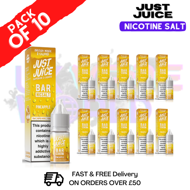 Pineapple Just Juice Nic Salt Box Of 10 - ONLY £17.99