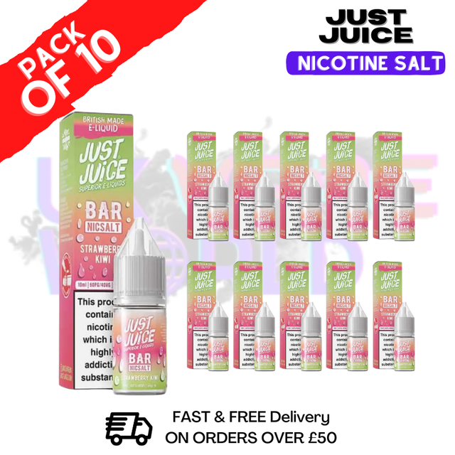 Strawberry Kiwi Just Juice Nic Salt Box Of 10 - ONLY £17.99