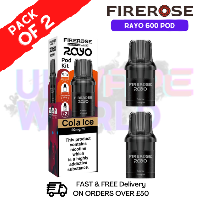 Cola Ice Firerose Rayo 600 Replacement Pods Pack Of 2 - UKVAPEWORLD