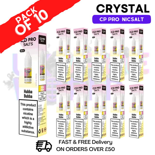 Hubba Bubba Crystal CP Pro Nic Salts Box Of 10