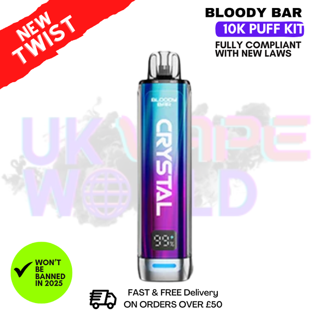 Bloody Bar Crystal Grape 10K Puff Pod Kit