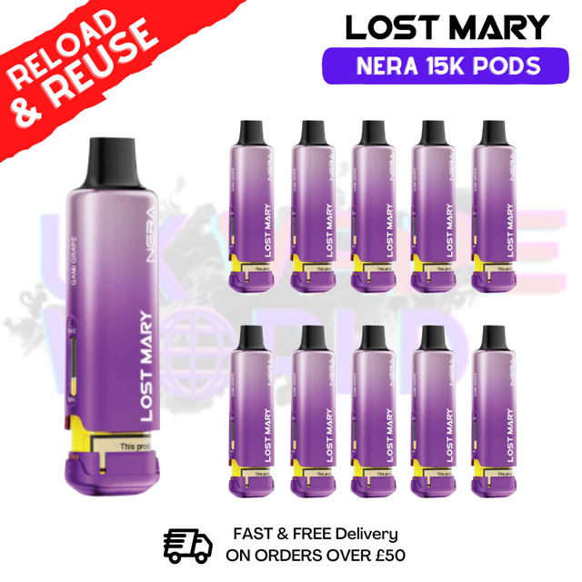 Sakura Grape Lost Mary Nera15K REFIL Box OF 10 - ukvapeworld
