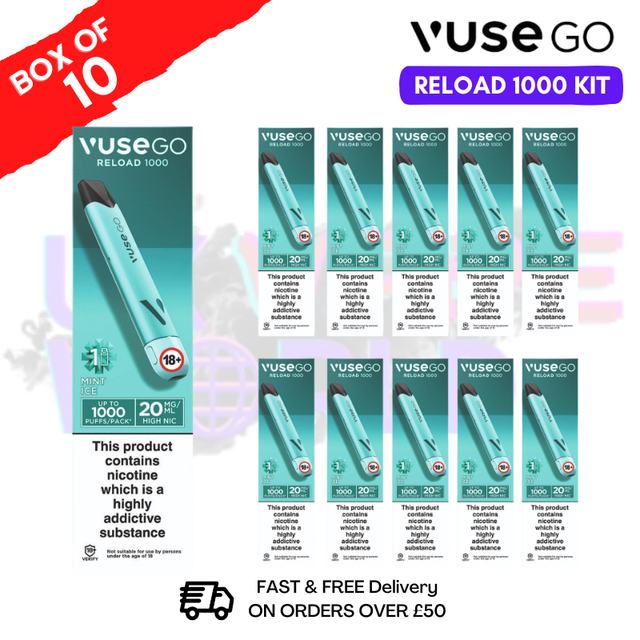 Mint Ice Vuse Go 1000 Vape Pen Box of 10