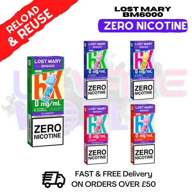 Shop Lost Mary BM6000 Replacement Pod Zero Nicotine - Only £5.99 - UK Vape World