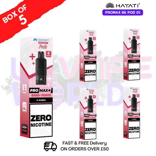 H Bubba Hayati Pro Max 6000 ZERO NICOTINE Box of 5