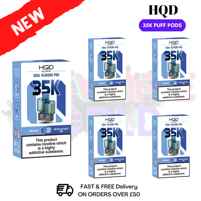 Mr Blue HQD 35K Replacement Pods Box Of 5 - ukvapeworld