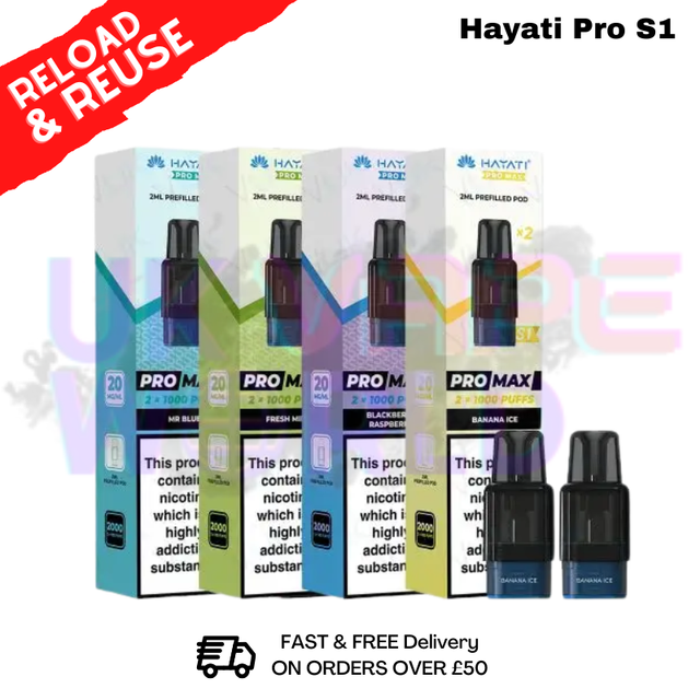 Shop Hayati Pro Max S1 Refil Pods - 2 PACK - Only £3.99 - UK Vape World