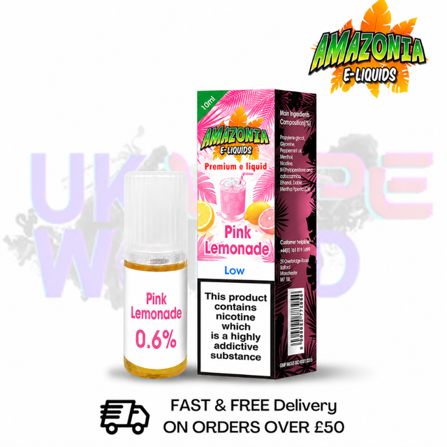 Amazonia 10ml Pink Lemonade Eliquid Only £2.99 (PCS) - UK Vapeworld