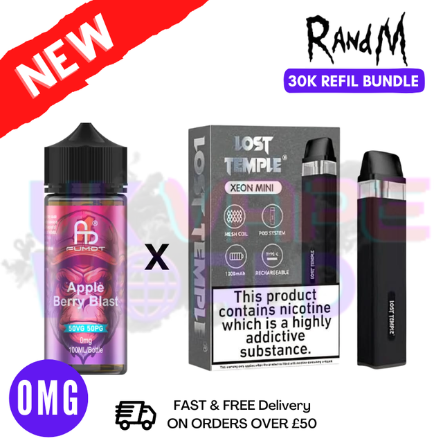 Shop Apple Berry Blast RandM 30K Puff Zero Nicotine Vape Kit - UK Vape World