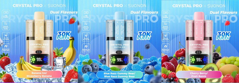 All Flavours In Stock Crystal Pro Switch 30K