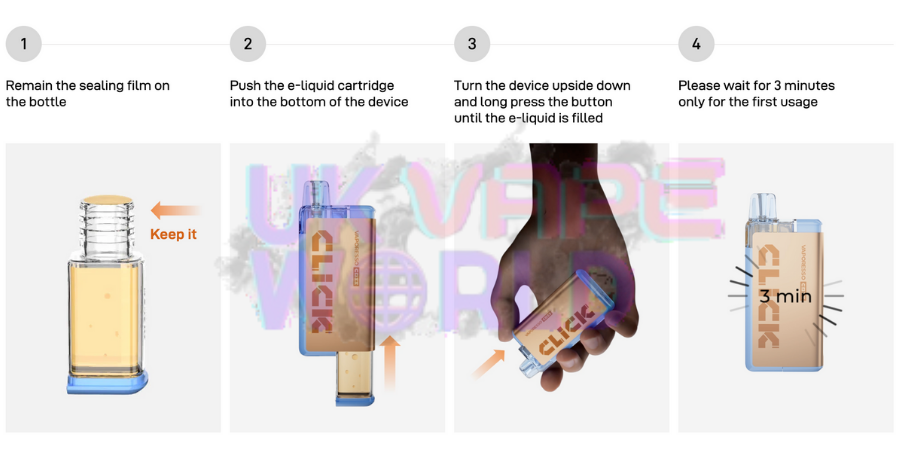 How to use vaporesso coss click 6k vape ?