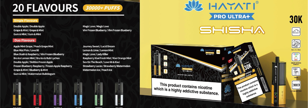 Shop Hayati Shisha 30K All Flavours Available - UK Vape World