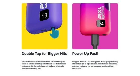 Features Of Pixl 8K 8000 Puff Pod Kit - UK Vape World