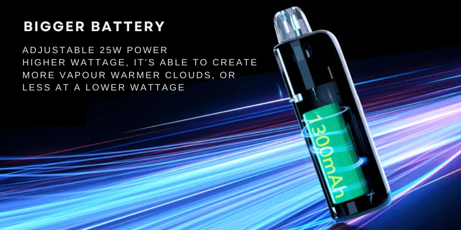 Powerful 1300mAh Battery - Hayati X4 Vape Kit - UK Vape World