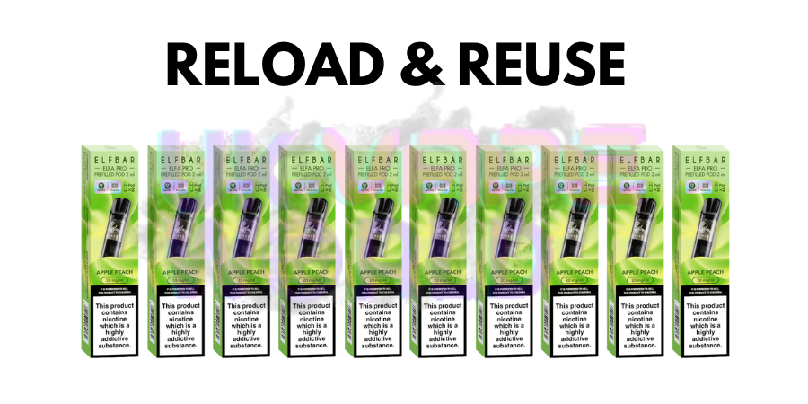 Shop Apple Peach Elf Bar Elfa Pro Prefilled Pod Box Of 10 - UK Vape World