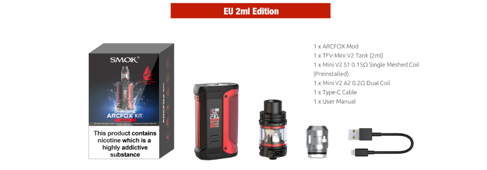 Whats In The box of Smok ARCFox Kit - UK Vape World