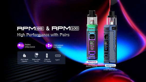 Features Of Shop Matte Blue Smok RPM 100 Pod Kit + FREE Nic Salt – £24.99