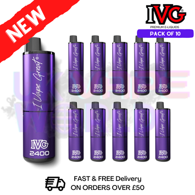 Box Of 10 - Blackcurrant Lemonade IVG 2400 Prefilled Vape Pen Kit