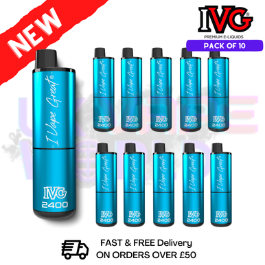 Box Of 10 - Blue Fusion IVG 2400 Prefilled Vape Pen Kit