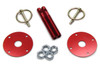 Hood Pin Kit  3/8in Alum Red 2-pack
