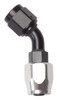 #8 45 Deg Hose End Black /Silver