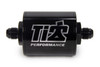 6 AN Fuel Filter Short Style 100 Micron Black