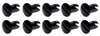 Oval Head Dzus Buttons .550 Long 10 Pack Black