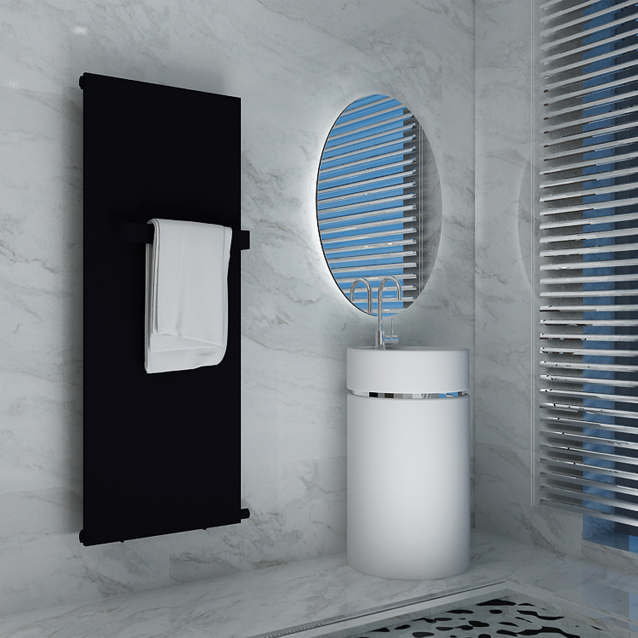 HERAN Electric Heated Towel Rail with Wi-Fi Enabled Smart