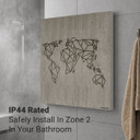 300W World Map Picture Prime Infrared Heating Panel 600 x 400 - Electric Wall Panel Heater