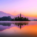 450W Dreamy Lake  Picture Prime Infrared Heating Panel 600 x 600 - Electric Wall Panel Heater