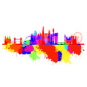 450W London Skyline Splash Picture Prime Infrared Heating Panel 600 x 600 - Electric Wall Panel Heater