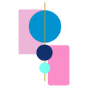 450W Abstract Geometry Picture Prime Infrared Heating Panel 600 x 600 - Electric Wall Panel Heater