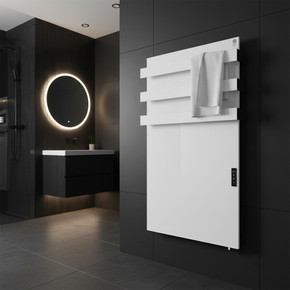 900W Quartz Glass Wi-Fi Towel Rail Infrared Heating Panel (Available in Black or White) - Electric Panel Heater