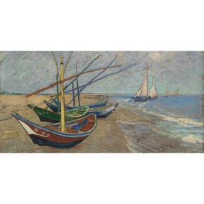900W Fishing Boats on the Beach at Saintes Maries Picture Prime Infrared Heating Panel 1200 x 600 - Electric Wall Panel Heater