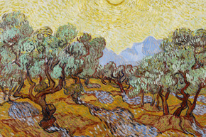 700W Olive Trees with Yellow Sky and Sun Picture Prime Infrared Heating Panel 900 x 600 - Electric Wall Panel Heater