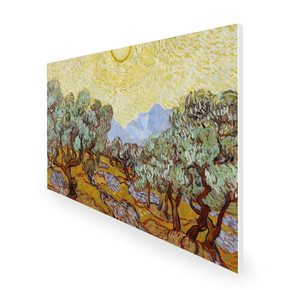 1100W Olive Trees with Yellow Sky and Sun Picture Prime Infrared Heating Panel 1100 x 700 - Electric Wall Panel Heater