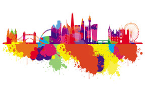 1100W London Skyline Splash Picture Prime Infrared Heating Panel 1100 x 700 - Electric Wall Panel Heater