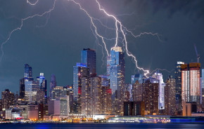 1100W Thunderstorm Picture Prime Infrared Heating Panel 1100 x 700 - Electric Wall Panel Heater