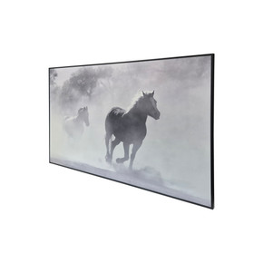GRADE A - 900W Galloping Stallions Nexus Infrared Heating Panel Black Frame 795 x 1195 - Electric Panel Heater