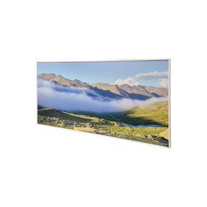 GRADE A - 700W Rolling Cloud Image Nexus Infrared Heating Panel White Frame 595 x 1195 - Electric Panel Heater