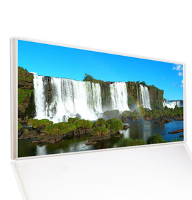 BRAND NEW - 700W Crashing Falls Picture NXT Gen Infrared Heating Panel White Frame  595 x 1195 - Electric Panel Heater