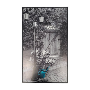 GRADE B - 580w Lampost Image Classic Infrared Heating Panel Black Frame 595 x 995 - Electric Panel Heater